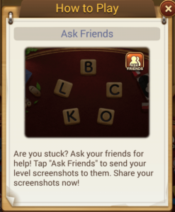Word Connect ask friend message