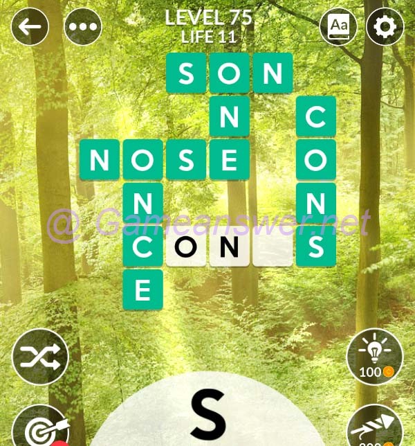 Wordscapes Level 75 Answers [ + Bonus Words ] GameAnswer