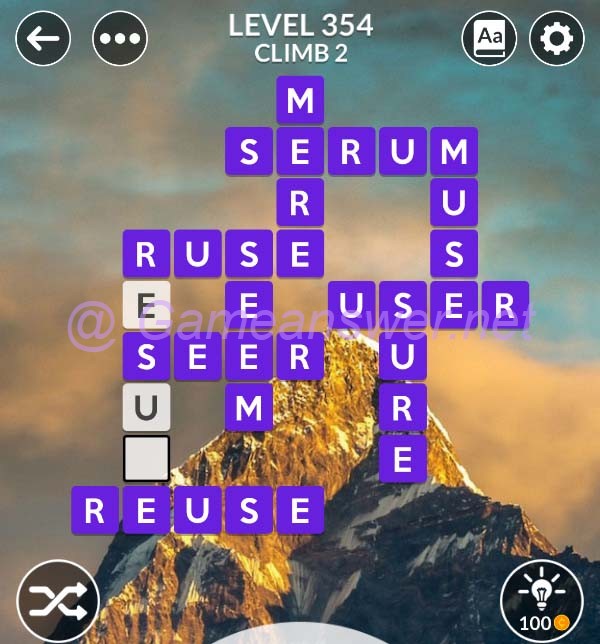 Wordscapes level 354 answers bonus words michael