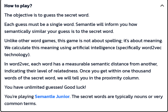 Semantle Junior Answer Today November 11, 2025